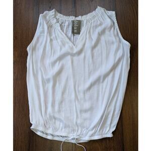 Anthropologie Dolan White Cinch Bottom Sleeveless Tank S